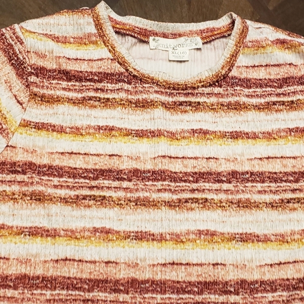 Knitworks Striped Kids Dress in Red, Yellow, Pink Size XL 16 - Picture 6 of 15